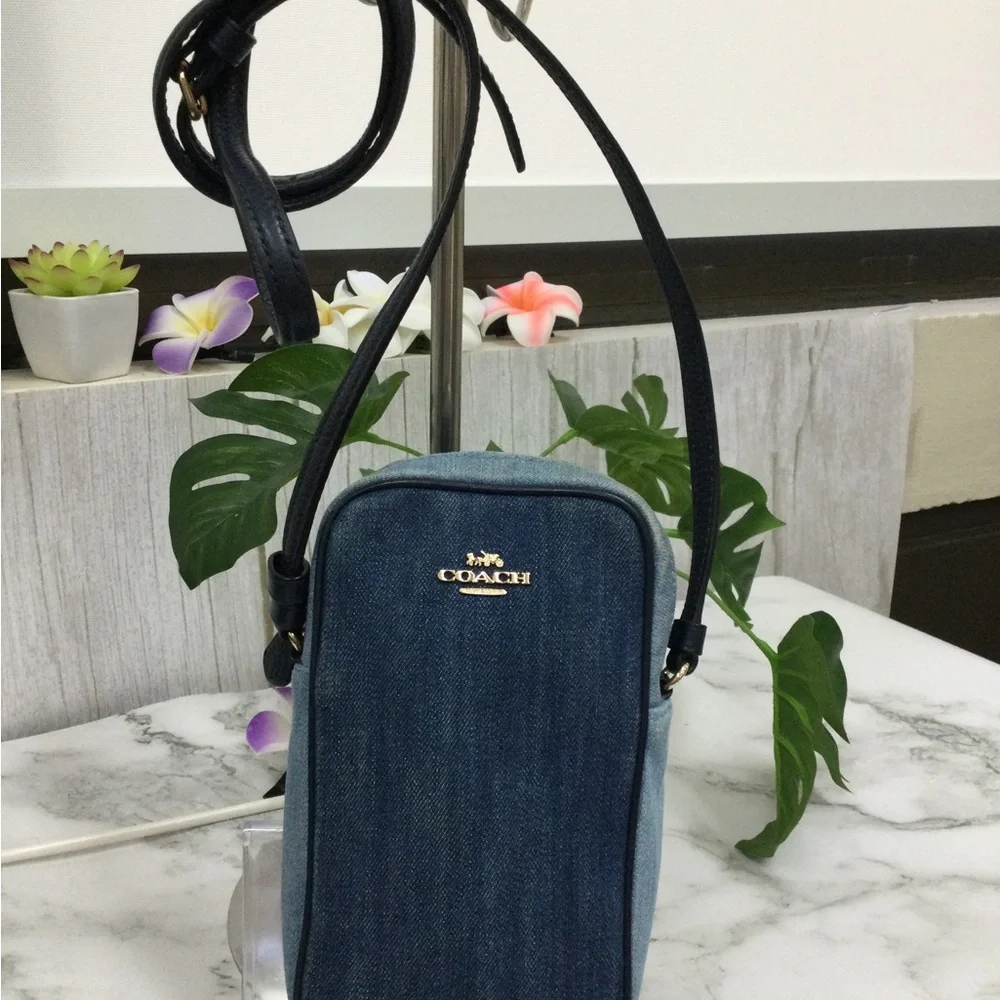 GUC Coach Denim Crossbody Bag in Blue